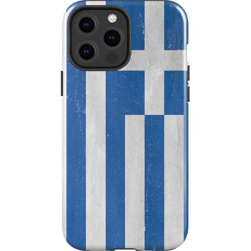Greece Flag Distressed iPhone 15 Pro Max Impact Case